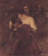 REMBRANDT Harmenszoon van Rijn Facob wrestling with the angel (mk33) oil painting on canvas